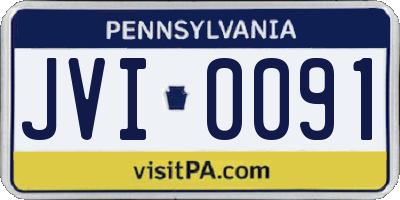PA license plate JVI0091