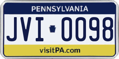PA license plate JVI0098