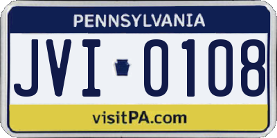 PA license plate JVI0108