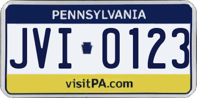 PA license plate JVI0123