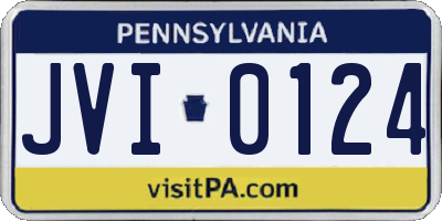 PA license plate JVI0124