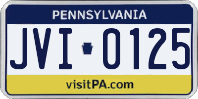 PA license plate JVI0125