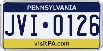 PA license plate JVI0126
