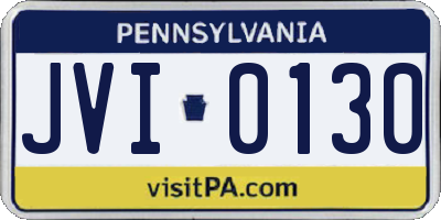 PA license plate JVI0130