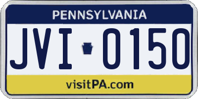 PA license plate JVI0150
