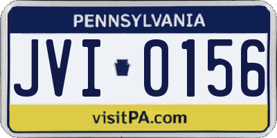 PA license plate JVI0156