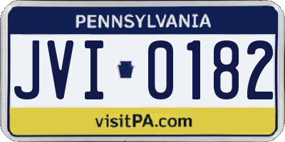 PA license plate JVI0182