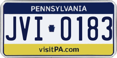 PA license plate JVI0183
