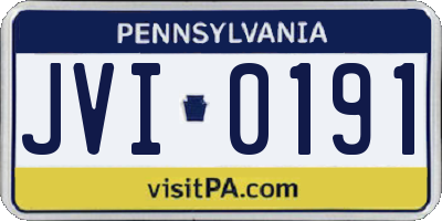 PA license plate JVI0191