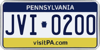PA license plate JVI0200