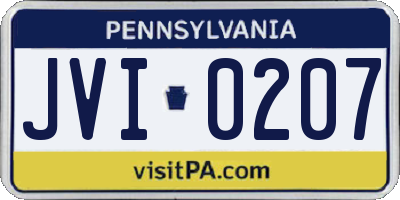 PA license plate JVI0207