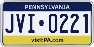 PA license plate JVI0221