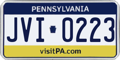 PA license plate JVI0223