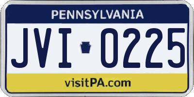 PA license plate JVI0225