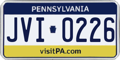 PA license plate JVI0226