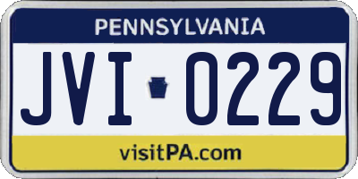 PA license plate JVI0229