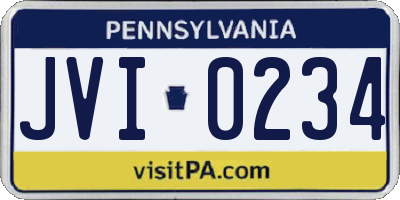 PA license plate JVI0234