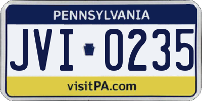 PA license plate JVI0235