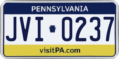 PA license plate JVI0237