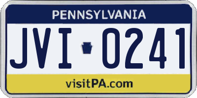 PA license plate JVI0241