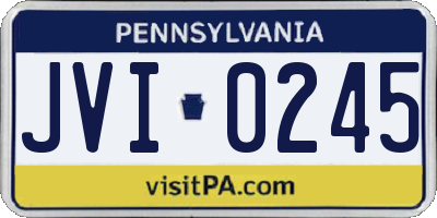 PA license plate JVI0245