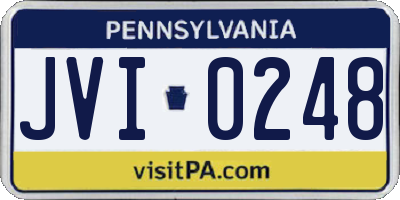 PA license plate JVI0248