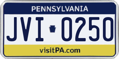 PA license plate JVI0250