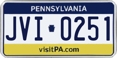 PA license plate JVI0251