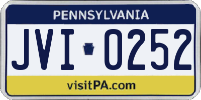 PA license plate JVI0252