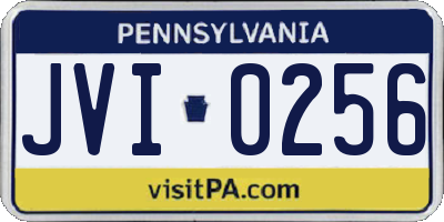 PA license plate JVI0256