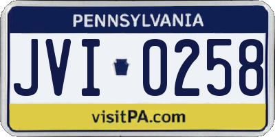 PA license plate JVI0258