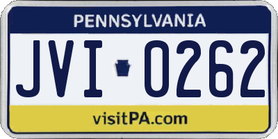 PA license plate JVI0262