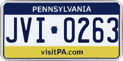 PA license plate JVI0263