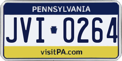 PA license plate JVI0264