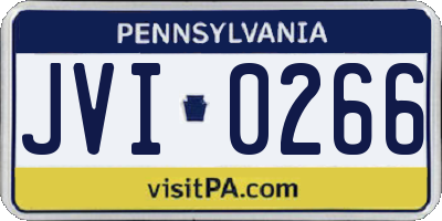 PA license plate JVI0266