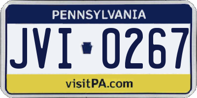 PA license plate JVI0267