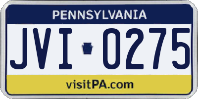 PA license plate JVI0275
