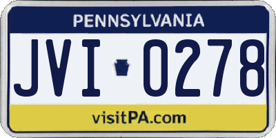 PA license plate JVI0278
