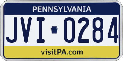 PA license plate JVI0284