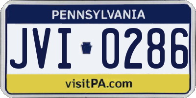 PA license plate JVI0286