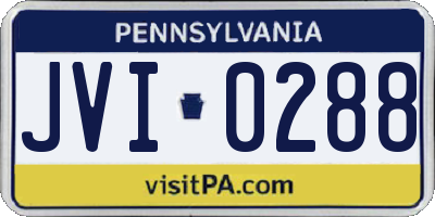 PA license plate JVI0288