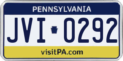 PA license plate JVI0292