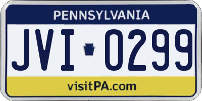 PA license plate JVI0299