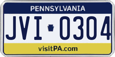 PA license plate JVI0304
