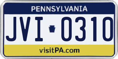 PA license plate JVI0310