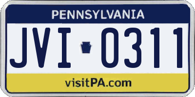 PA license plate JVI0311
