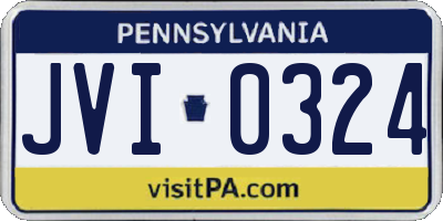 PA license plate JVI0324