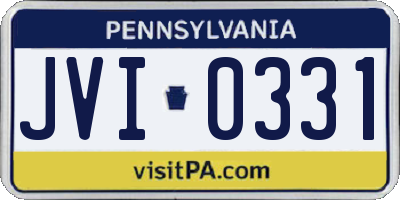 PA license plate JVI0331