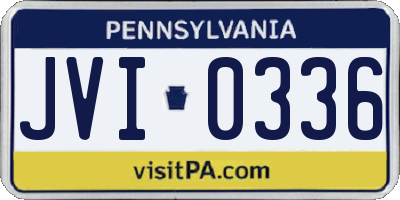 PA license plate JVI0336