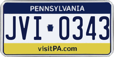 PA license plate JVI0343